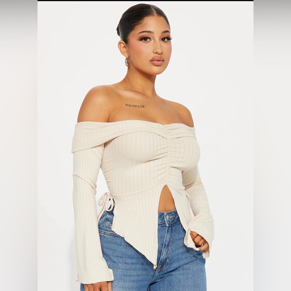 New Fashion Nova Luna Off Shoulder Top Size M - Picture 2 of 4